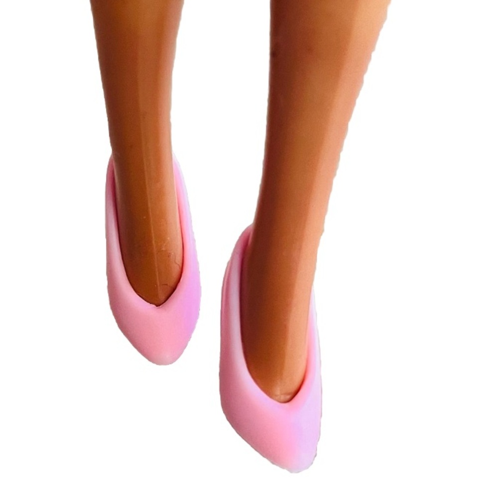 Vintage Barbie Doll High Heel Pumps Light Pink Shoes Superstar Era 1980s